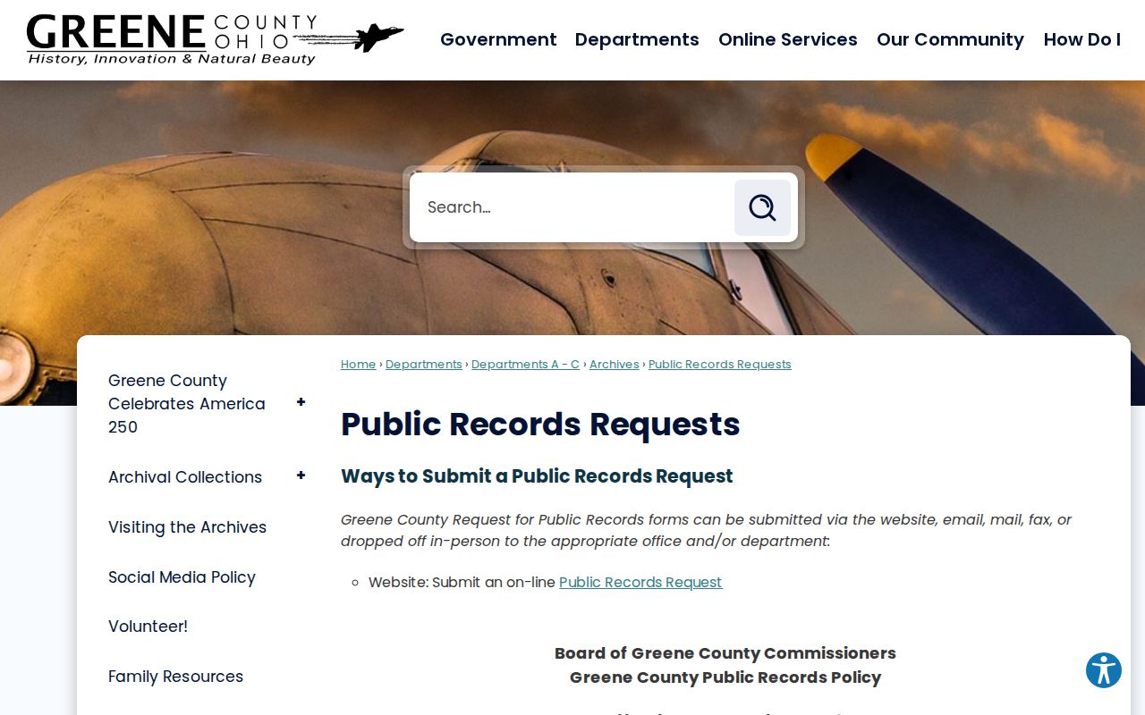Greene County court records request methods