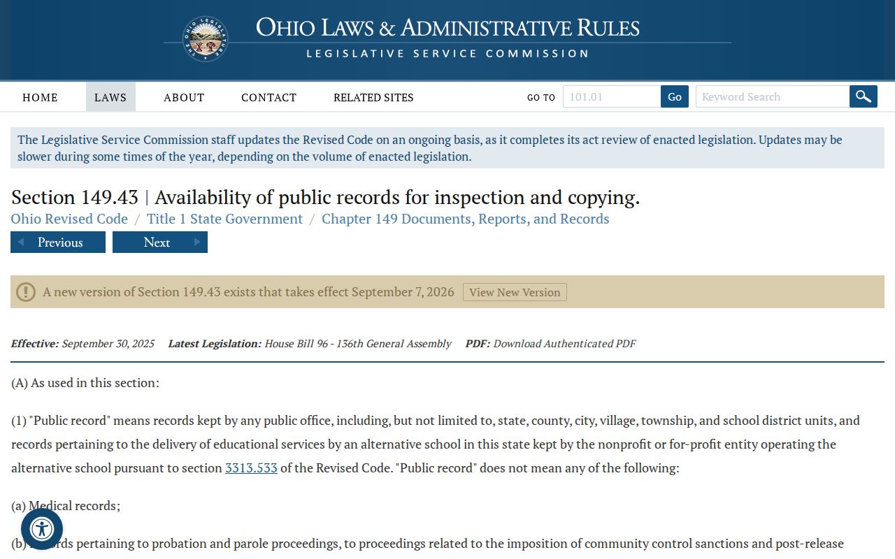Greene County court records Ohio Public Records Act source