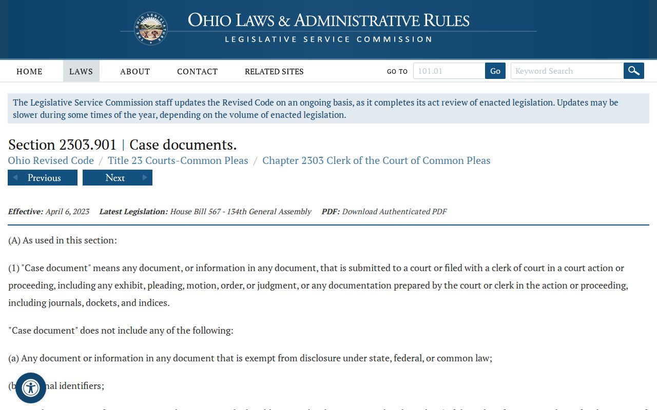 Greene County criminal docket case document and redaction rule
