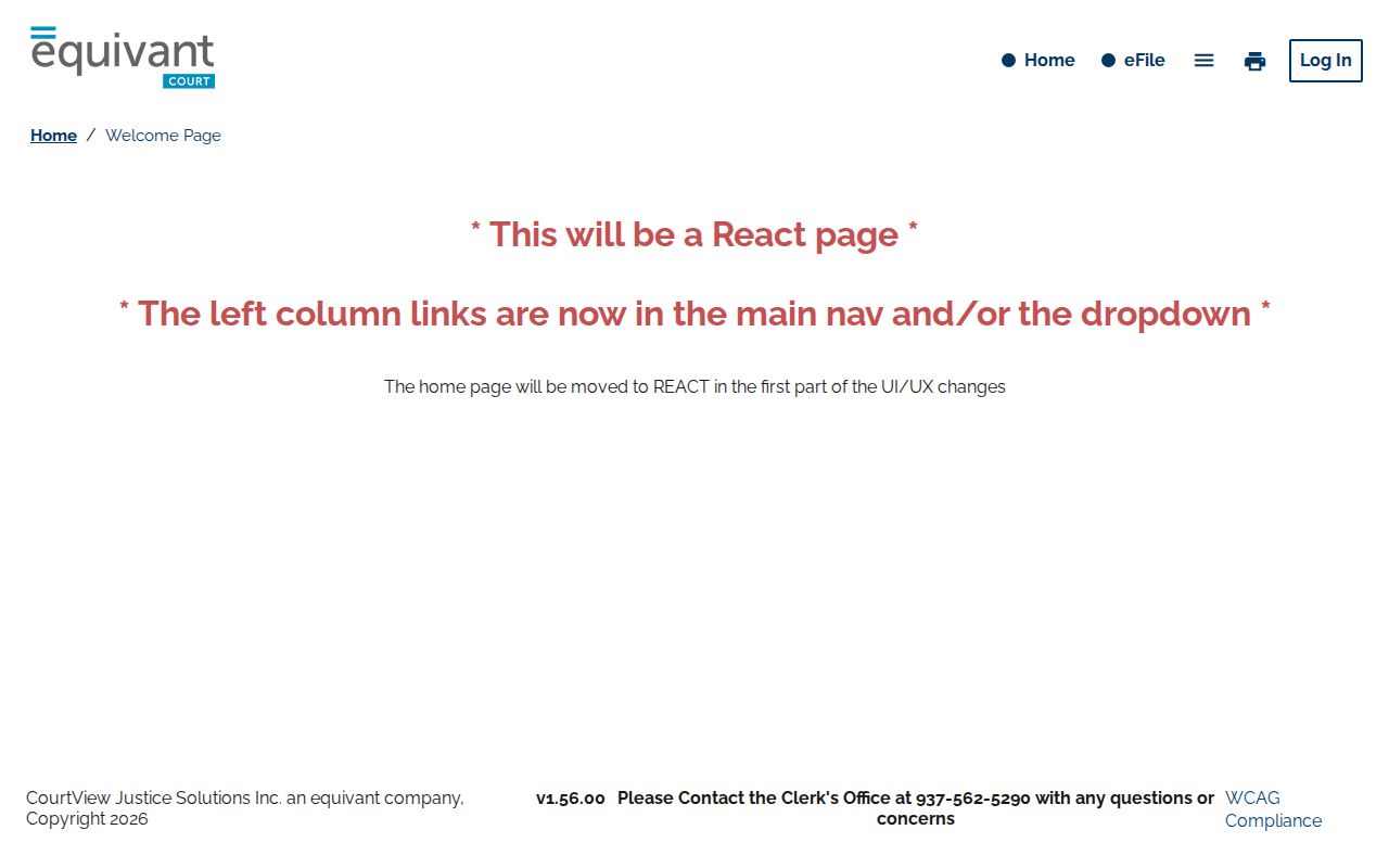 Greene County court docket CourtView public portal entry screen